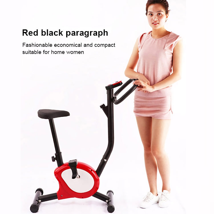 JS615 Household Height-adjustable Magnetic Control Bicycle Spinning Bike Indoor Fitness Sports Equipment with Electronic Screen(Red Black)