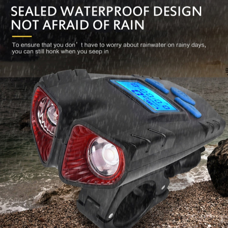 Waterproof Bicycle Light with Horn + Speed Meter LCD Screen