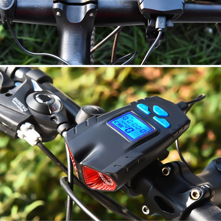 Waterproof Bicycle Light with Horn + Speed Meter LCD Screen