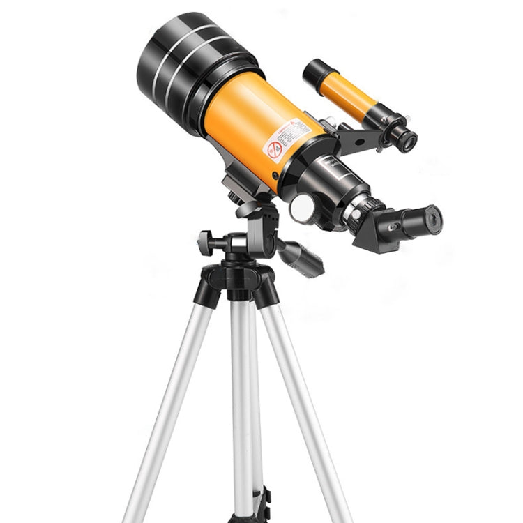High-definition Stargazing Refracting Astronomical Telescope with Mobile Phone Holder(Black Yellow)