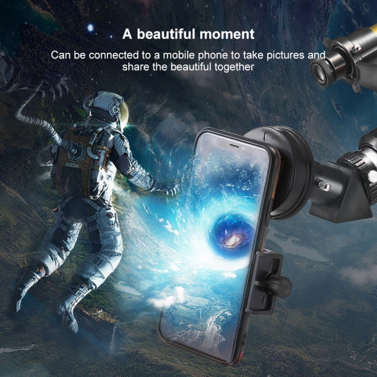 High-definition Stargazing Refracting Astronomical Telescope with Mobile Phone Holder(Black Yellow)