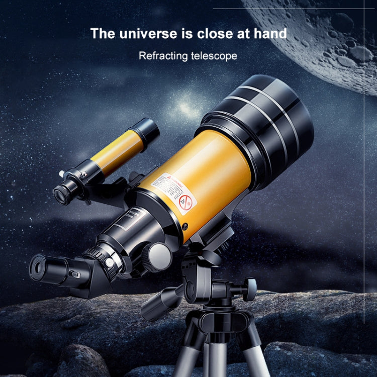 High-definition Stargazing Refracting Astronomical Telescope with Mobile Phone Holder(Black Yellow)
