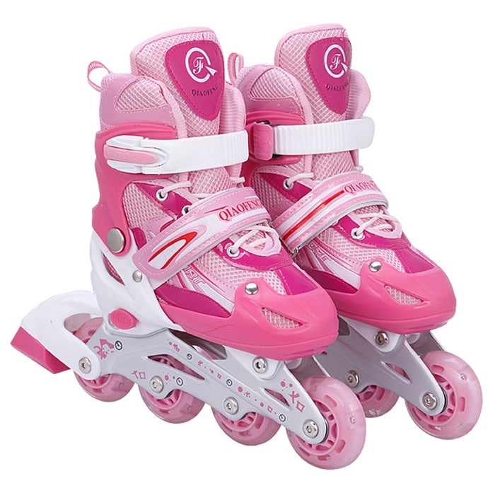 Children Adult Flash Straight Row Roller Skates Skating Shoes Suit, Size : L