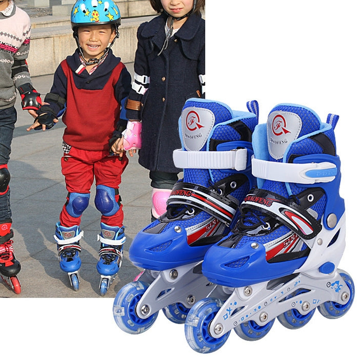 Children Adult Flash Straight Row Roller Skates Skating Shoes Suit, Size : L