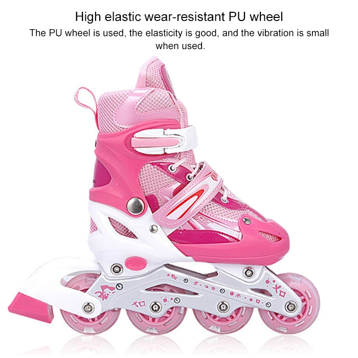Children Adult Flash Straight Row Roller Skates Skating Shoes Suit, Size : S