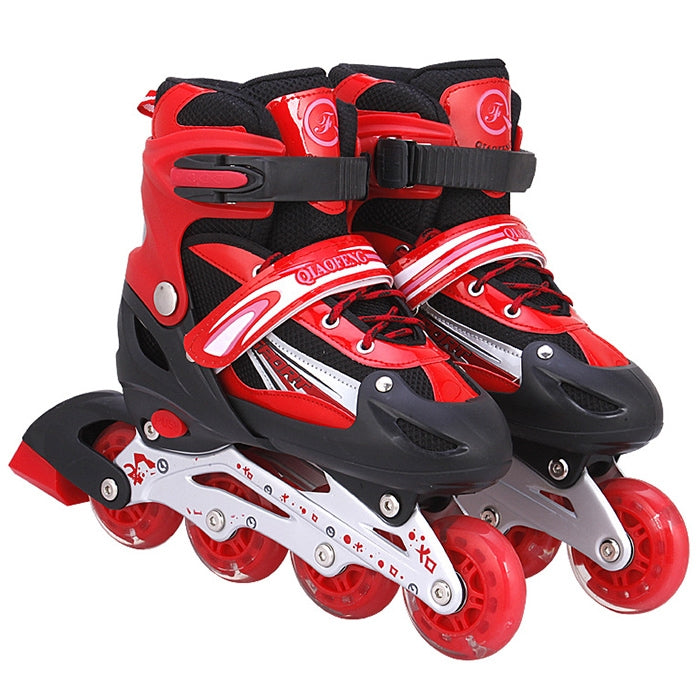 Children Adult Flash Straight Row Roller Skates Skating Shoes Suit, Size : S