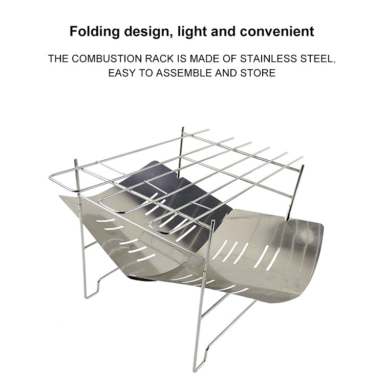 Outdoor Camp Portable Folding Stainless Steel Barbecue Charcoal Grill (Silver)