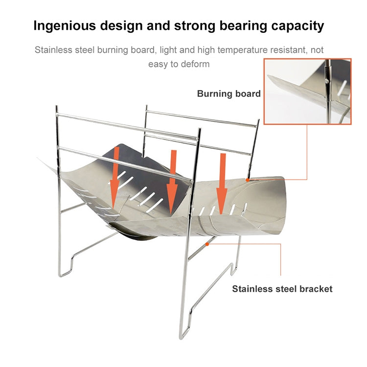 Outdoor Camp Portable Folding Stainless Steel Barbecue Charcoal Grill (Silver)