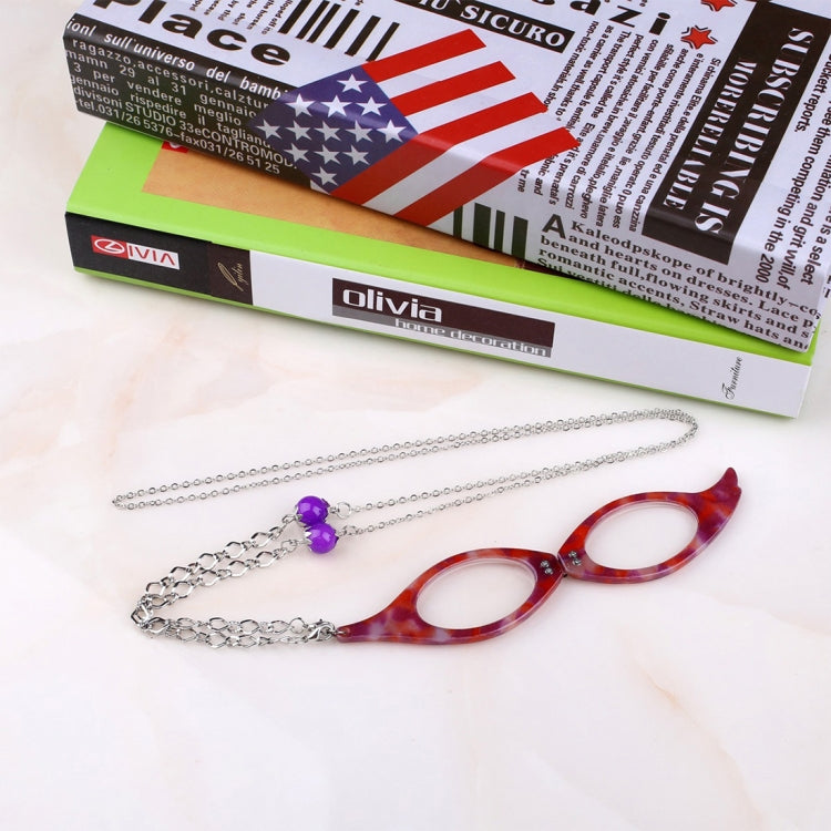 3 PCS Necklace Pendant Handheld Folding Reading Glasses + 2.00D Rndom Color Delivery