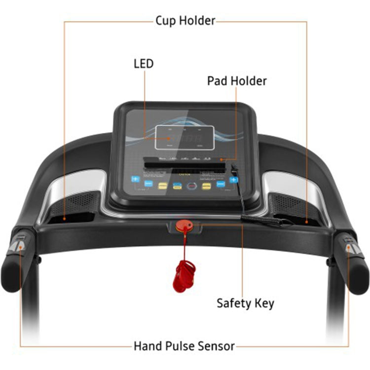 [US Warehouse] Compact Easy-folding Electric Treadmill with Audio Speakers and Tilt Adjuster