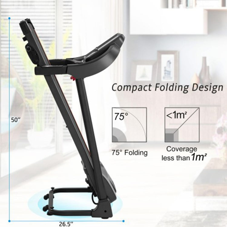 [US Warehouse] Compact Easy-folding Electric Treadmill with Audio Speakers and Tilt Adjuster