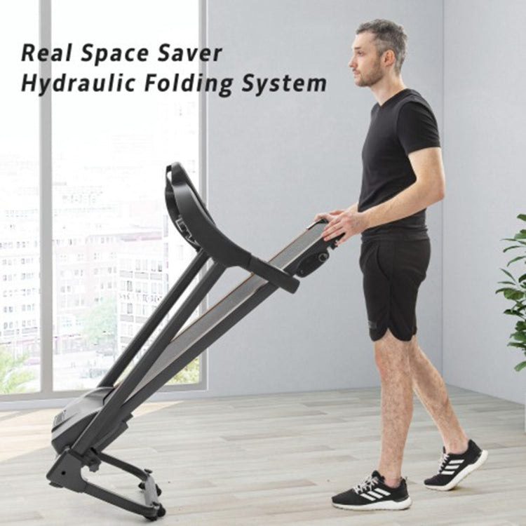 [US Warehouse] Compact Easy-folding Electric Treadmill with Audio Speakers and Tilt Adjuster