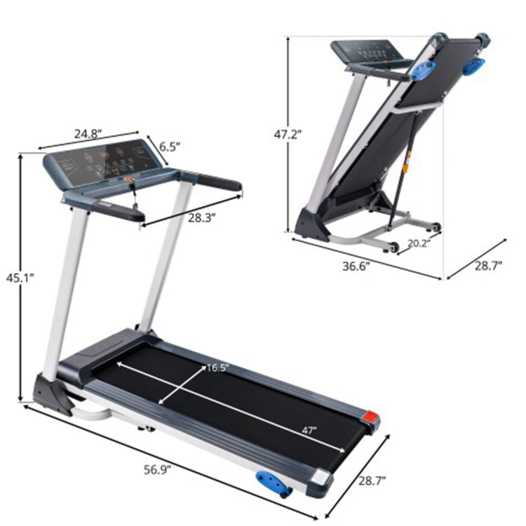 [US Warehouse] Foldable Electric Treadmill with Bluetooth & Speaker & 3 Incline Options