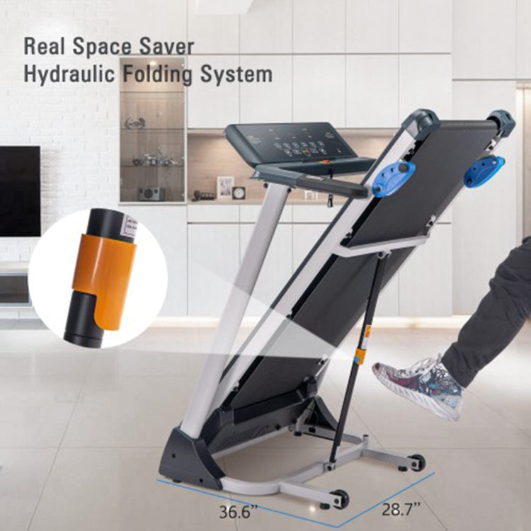 [US Warehouse] Foldable Electric Treadmill with Bluetooth & Speaker & 3 Incline Options