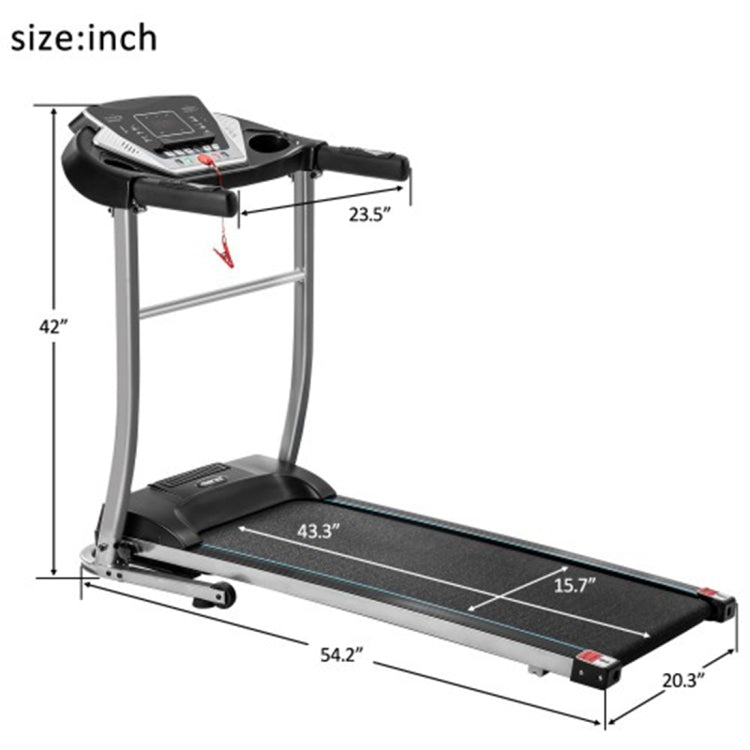 [US Warehouse] Foldable Electric Treadmill Household Jogging Fitness Machine with Dual Speakers & 12 Preset Programs, Speed: 0.8-12KM / H