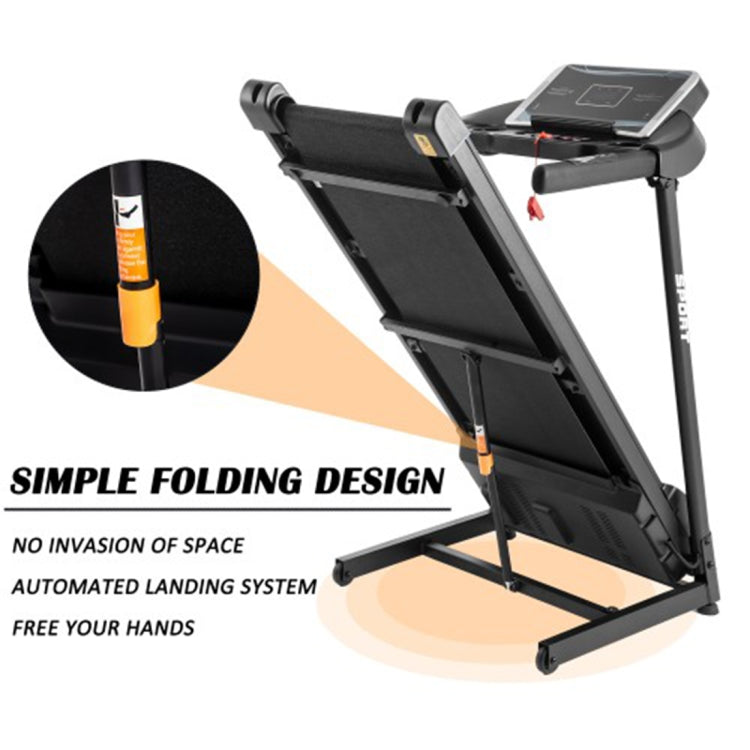 [US Warehouse] Foldable Electric Treadmill Household Jogging Fitness Machine with Dual Speakers & 12 Preset Programs, Speed: 0-16KM / H