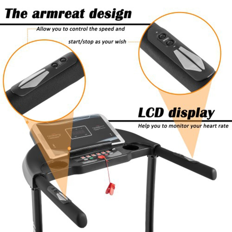 [US Warehouse] Foldable Electric Treadmill Household Jogging Fitness Machine with Dual Speakers & 12 Preset Programs, Speed: 0-16KM / H