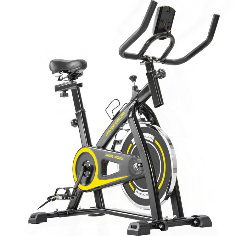 [US Warehouse] Indoor Fitness Bike Belt Drive System Riding Trainer with Seat Cushion & LCD Display & Water Bottle Holder