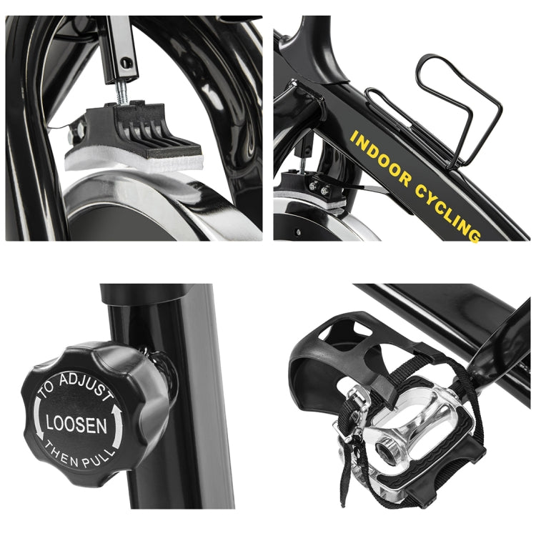 [US Warehouse] Indoor Fitness Bike Belt Drive System Riding Trainer with Seat Cushion & LCD Display & Water Bottle Holder