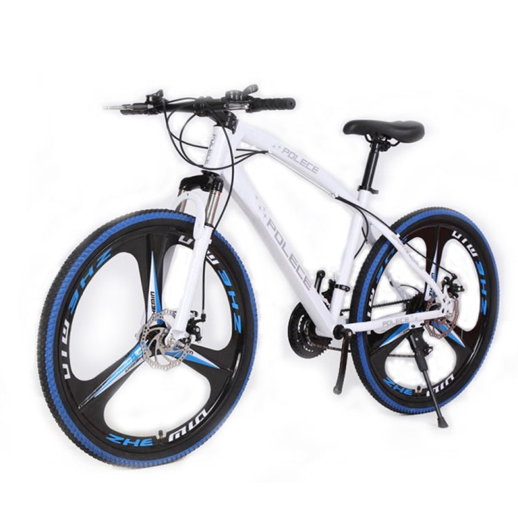 [US Warehouse] 26 inch Full Suspension 21-speed Aluminum Alloy Frame Road Bikes Mountain Bikes(White Blue)
