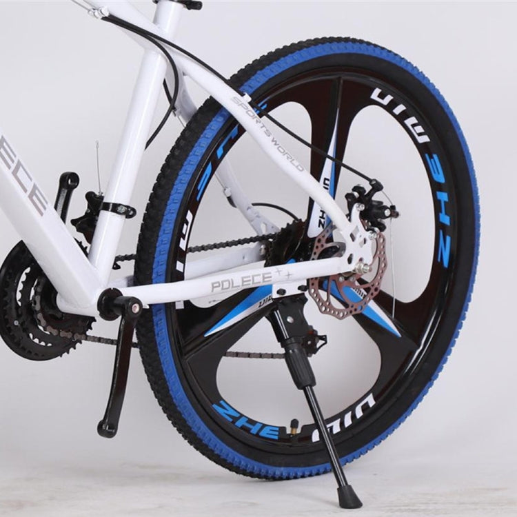 [US Warehouse] 26 inch Full Suspension 21-speed Aluminum Alloy Frame Road Bikes Mountain Bikes(White Blue)