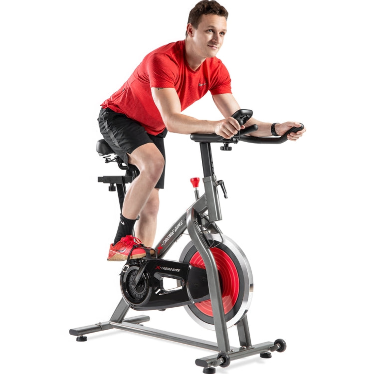 [US Warehouse] Indoor Fitness Bike Belt Drive System Riding Trainer with 4-way Adjustable Handlebar / Seat & LCD Display / Pulse Sensor & Water Bottle Holder