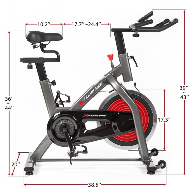 [US Warehouse] Indoor Fitness Bike Belt Drive System Riding Trainer with 4-way Adjustable Handlebar / Seat & LCD Display / Pulse Sensor & Water Bottle Holder