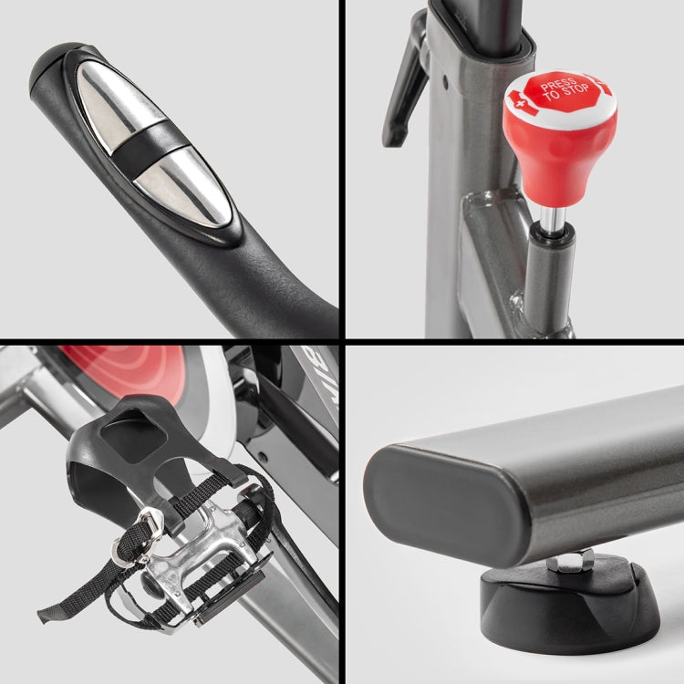 [US Warehouse] Indoor Fitness Bike Belt Drive System Riding Trainer with 4-way Adjustable Handlebar / Seat & LCD Display / Pulse Sensor & Water Bottle Holder