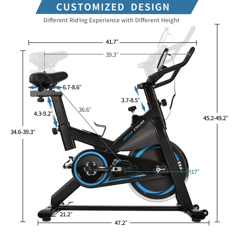 [US Warehouse] Silent Belt Driven Indoor Bicycle Fitness Bicycle with Adjustable Seat / Handle & LCD Display