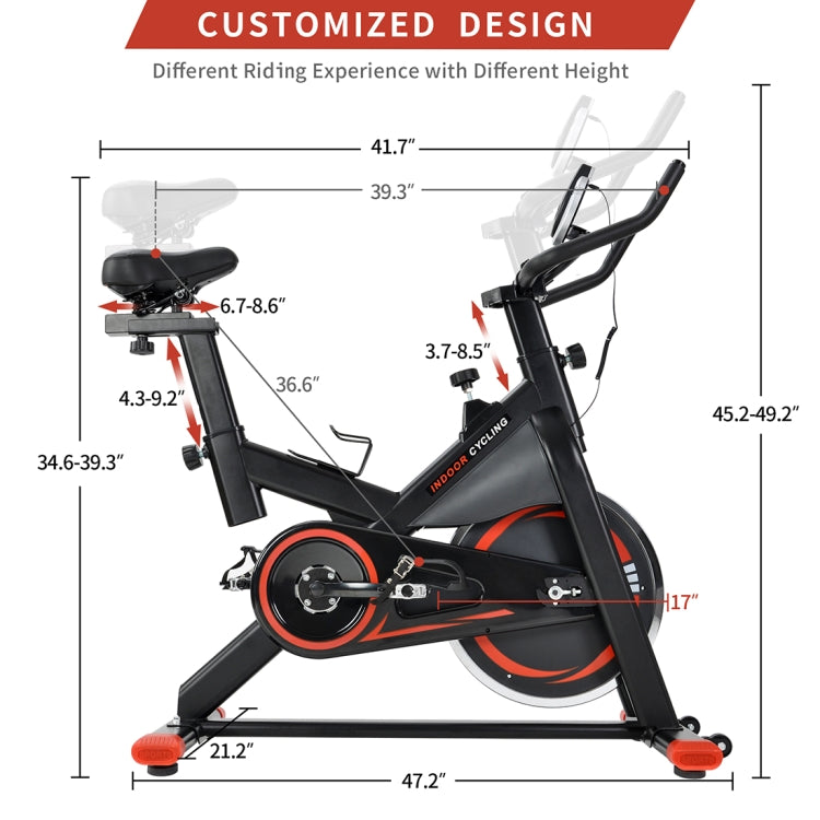 [US Warehouse] Silent Belt Driven Indoor Bicycle Fitness Bicycle with Adjustable Seat / Handle & LCD Display