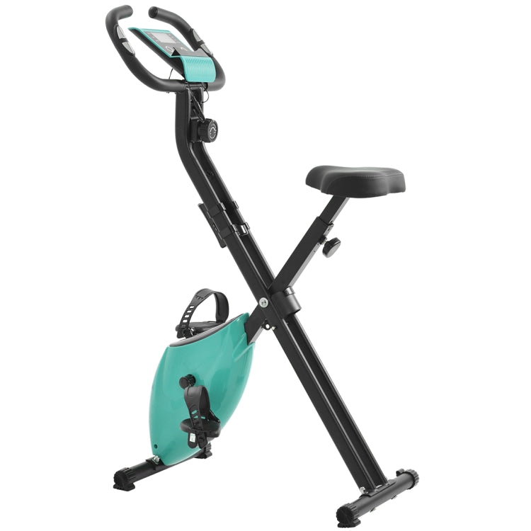 [US Warehouse] Foldable Exercise Bike with 8 Levels of Adjustable Resistance & LCD Display & Adjustable Seat