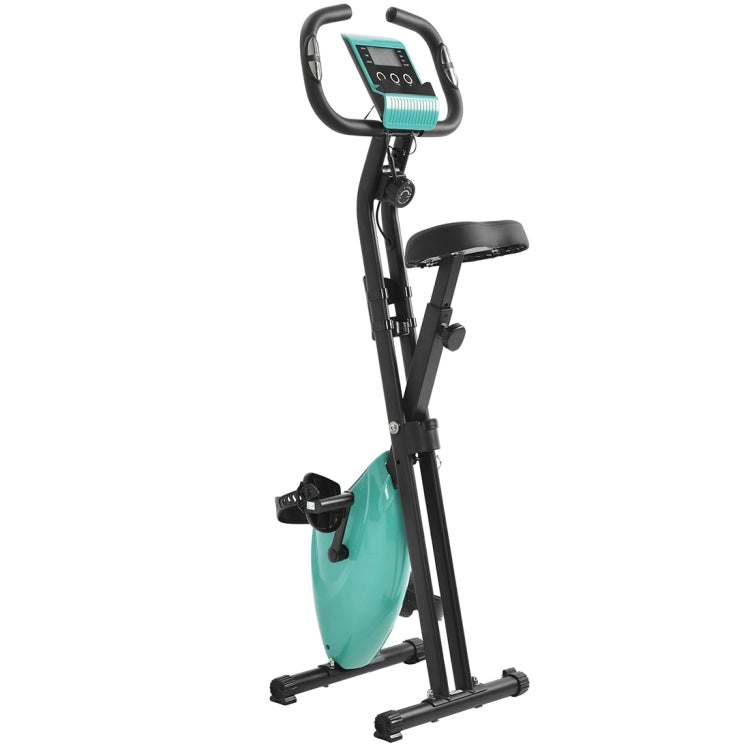 [US Warehouse] Foldable Exercise Bike with 8 Levels of Adjustable Resistance & LCD Display & Adjustable Seat