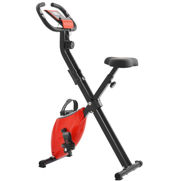 [US Warehouse] Foldable Exercise Bike with 8 Levels of Adjustable Resistance & LCD Display & Adjustable Seat