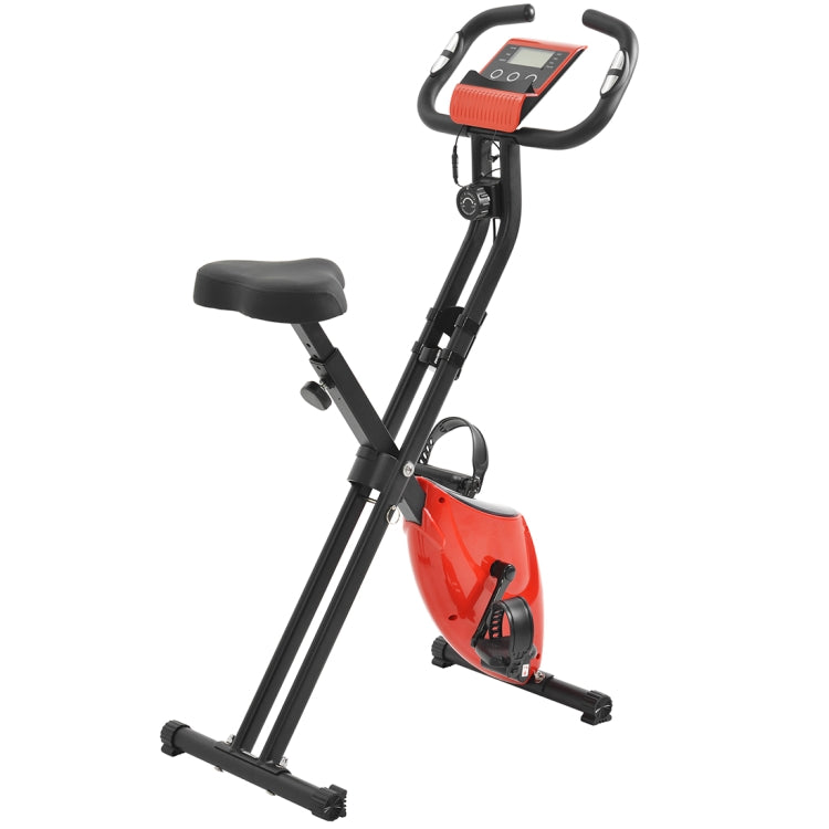 [US Warehouse] Foldable Exercise Bike with 8 Levels of Adjustable Resistance & LCD Display & Adjustable Seat