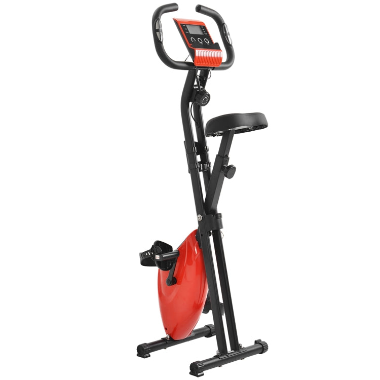 [US Warehouse] Foldable Exercise Bike with 8 Levels of Adjustable Resistance & LCD Display & Adjustable Seat
