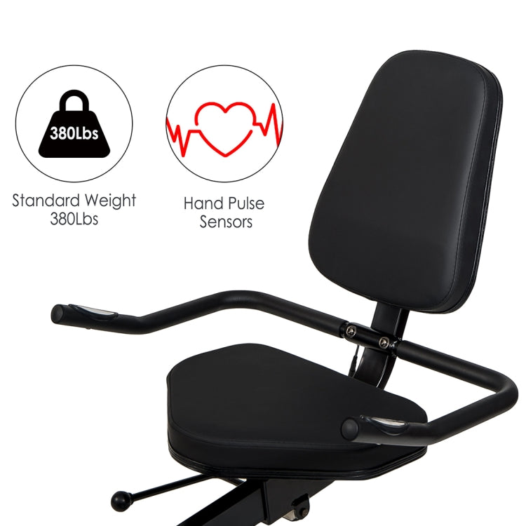 [US Warehouse] Indoor Fitness Equipment Recumbent Exercise Bike with 8-level Resistance & Bluetooth Display & Adjustable Seat
