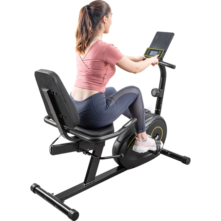 [US Warehouse] Indoor Fitness Equipment Recumbent Exercise Bike with 8-level Resistance & Bluetooth Display & Adjustable Seat