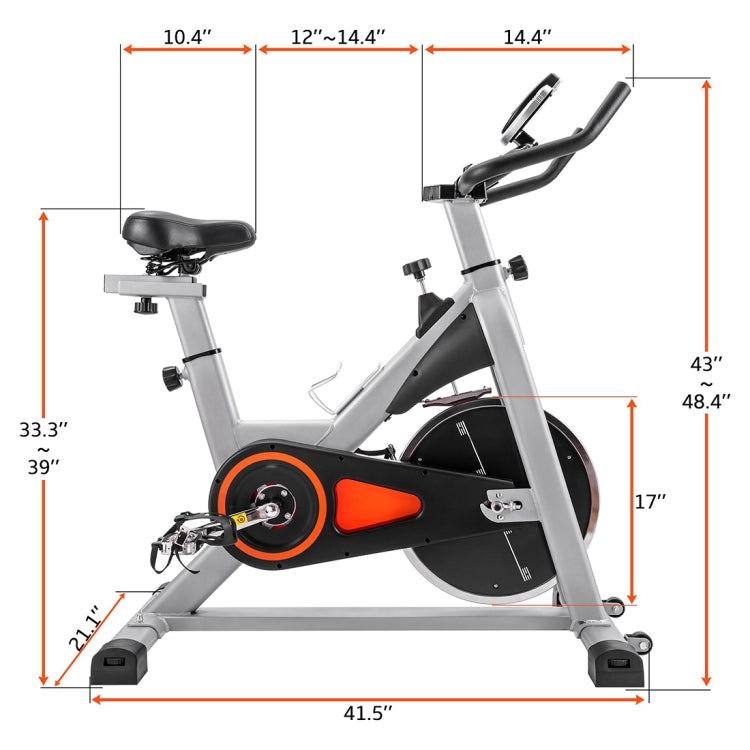 [US Warehouse] Stationary Indoor Exercise Bike with Adjustable Handlebar / Seat & Super Large Soft Seat Cushion & LCD Display