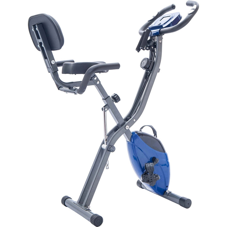 [US Warehouse] Foldable Upright / Recumbent Exercise Bike with 10 Levels of Adjustable Resistance & Armband & Backrest