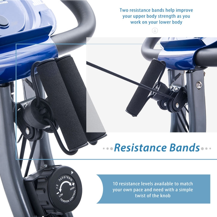 [US Warehouse] Foldable Upright / Recumbent Exercise Bike with 10 Levels of Adjustable Resistance & Armband & Backrest