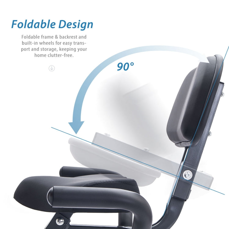 [US Warehouse] Foldable Upright / Recumbent Exercise Bike with 10 Levels of Adjustable Resistance & Armband & Backrest