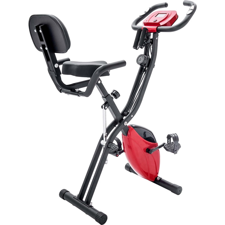 [US Warehouse] Foldable Upright / Recumbent Exercise Bike with 10 Levels of Adjustable Resistance & Armband & Backrest