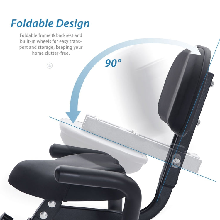[US Warehouse] Foldable Upright / Recumbent Exercise Bike with 10 Levels of Adjustable Resistance & Armband & Backrest