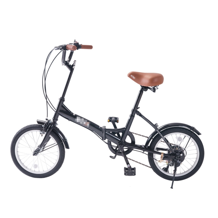 [JPN Warehouse] 16 inch Folding 6-speed Variable Speed Bicycle for Women, with Bell & Mirror