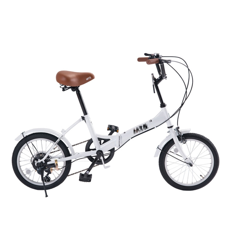 [JPN Warehouse] 16 inch Folding 6-speed Variable Speed Bicycle for Women, with Bell & Mirror
