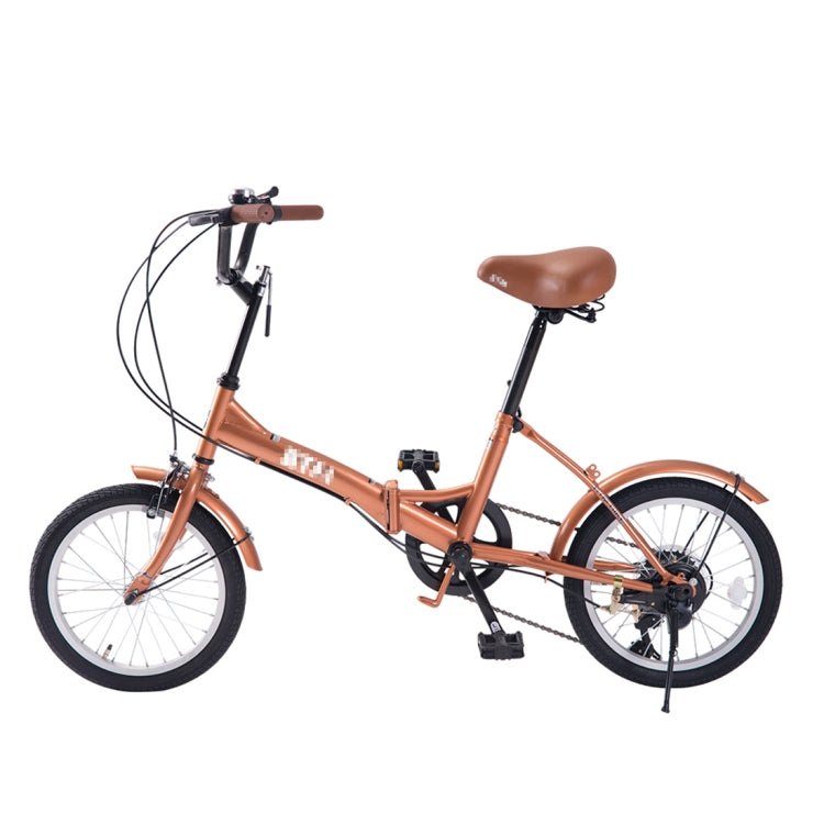 [JPN Warehouse] 16 inch Folding 6-speed Variable Speed Bicycle for Women, with Bell & Mirror
