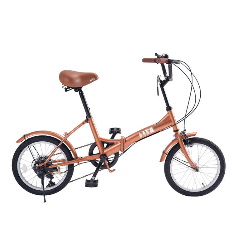 [JPN Warehouse] 16 inch Folding 6-speed Variable Speed Bicycle for Women, with Bell & Mirror