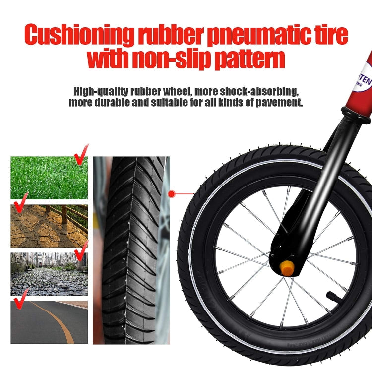 [US Warehouse] KITPOTEN 12 inch High Carbon Galvanized Balance Bike No Pedal Bike for Boys and Girls Aged 4-9(Red)