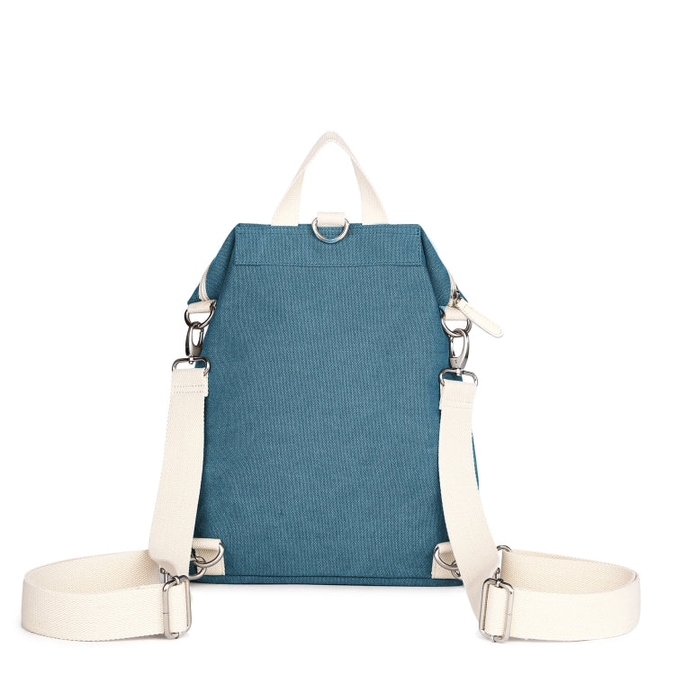 Multi-function Shoulder Bag Bohemian Double Shoulder Canvas Computer Backpack Two-piece Set For Apple Macbook (Blue)