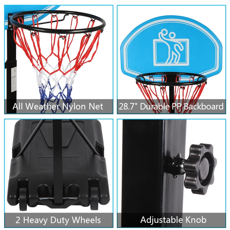 [US Warehouse] Portable Movable Height-adjustable Indoor and Outdoor Youth Basketball Stand, Suitable for No. 7 Ball